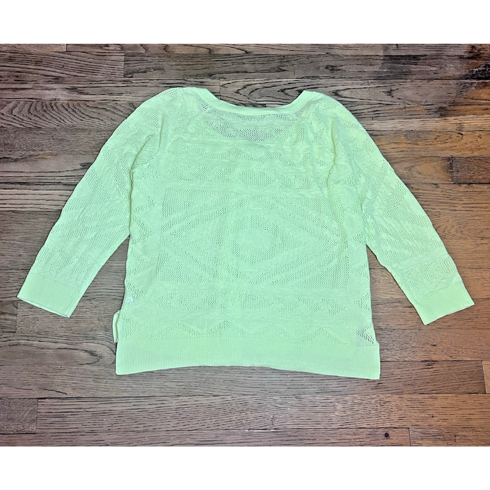American Eagle XL Cardigan Sweater Neon Yellow Green Cotton Blend Lightweight - Picture 2 of 10